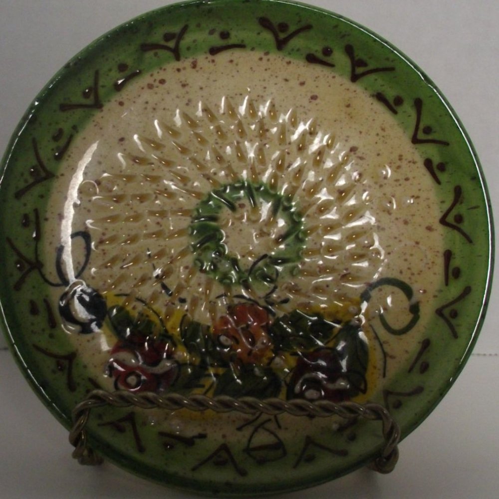 Handmade in Spain Garlic Plate Signed & Stamped on Bottom